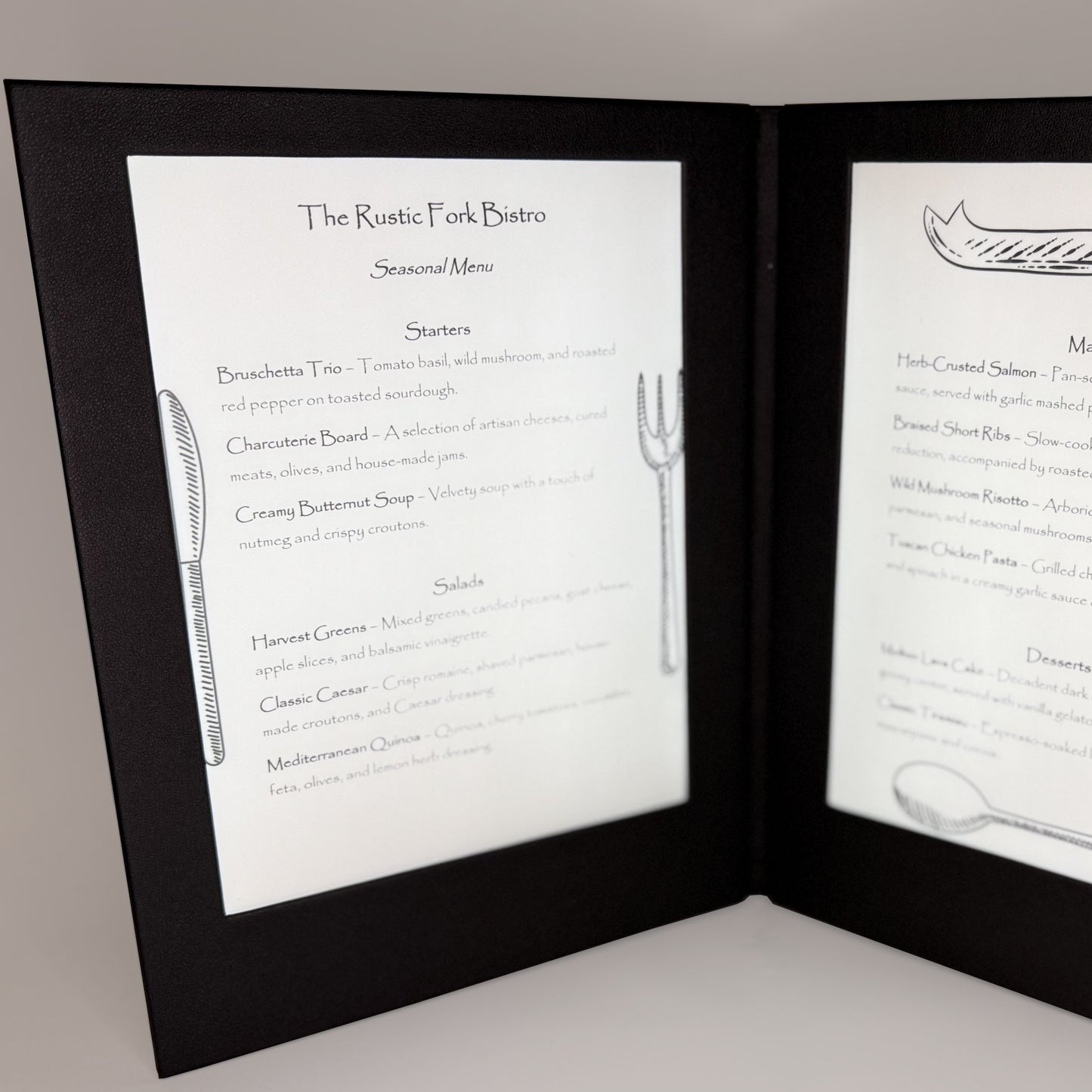2-Page Backlit LED Menu